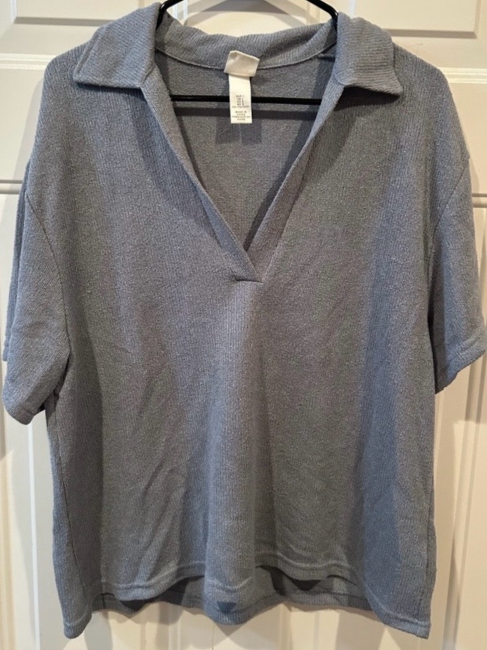H&M Blue Collared Knit Top